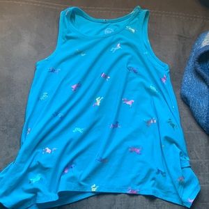Blue unicorn tank top